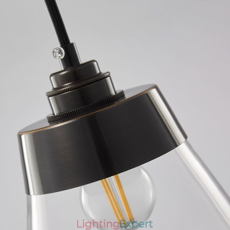 Modern Glass Pendant Light Single Hanging Pendant Lighting With Clear Glass Shade
