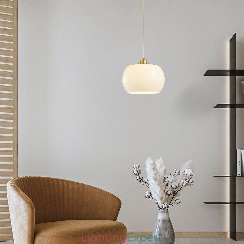 Modern Glass Pendant Light Pumpkin Design Pendant Lamp