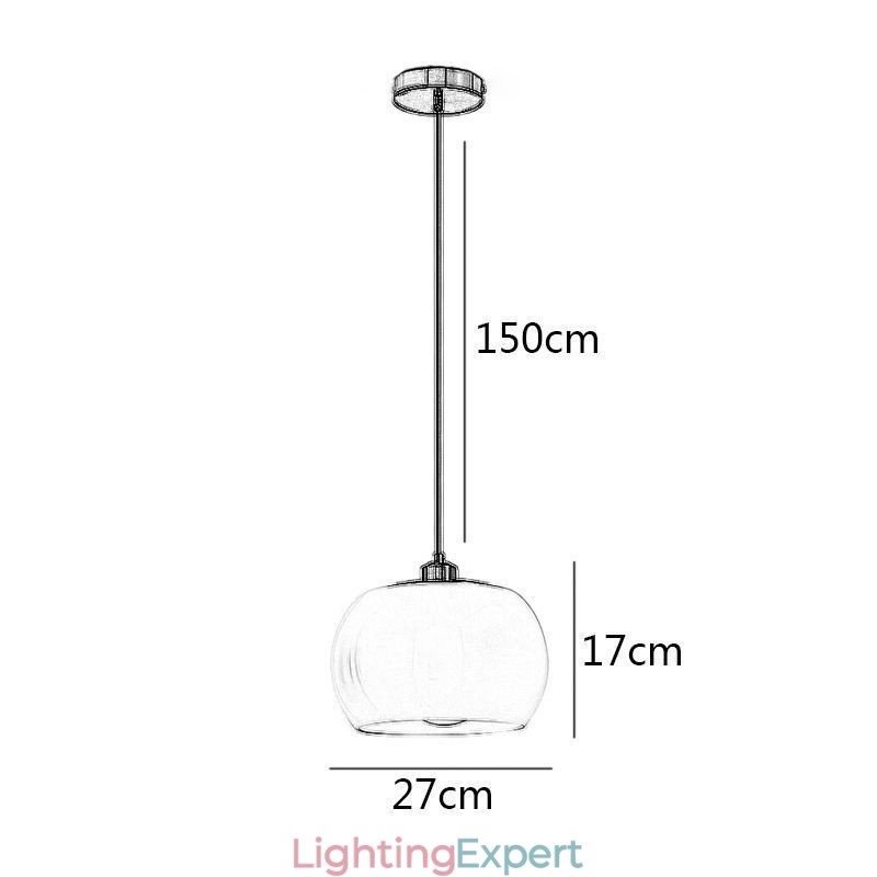 Modern Glass Pendant Light Pumpkin Design Pendant Lamp