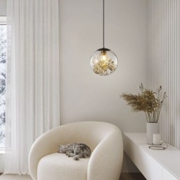Glass Ball Pendant Light Leaves Christmas Hanging Lighting