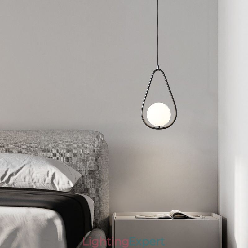Modern Globe Pendant Light Glass Water Drop Pendant Lamp