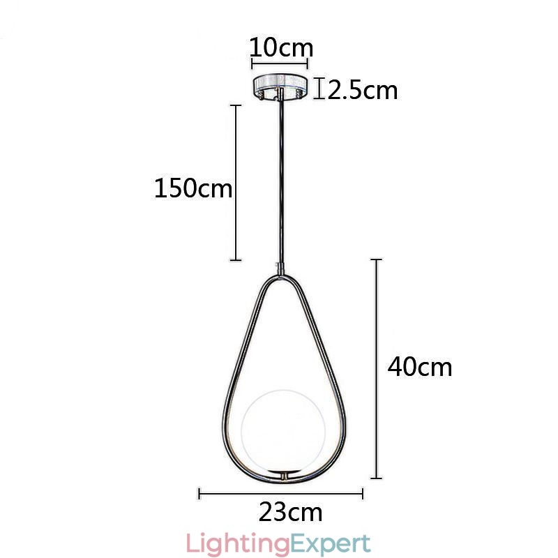 Modern Globe Pendant Light Glass Water Drop Pendant Lamp