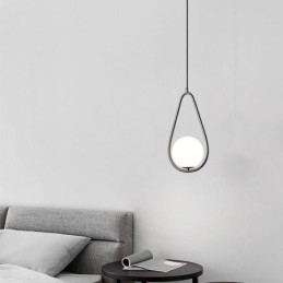 Modern Globe Pendant Light Glass Water Drop Pendant Lamp