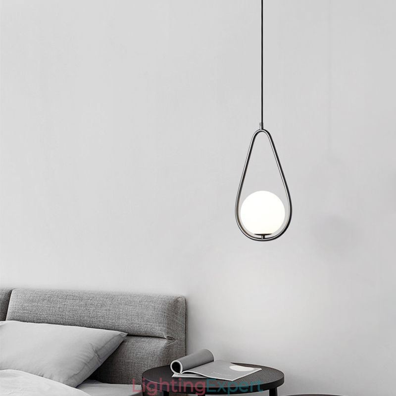 Modern Globe Pendant Light Glass Water Drop Pendant Lamp