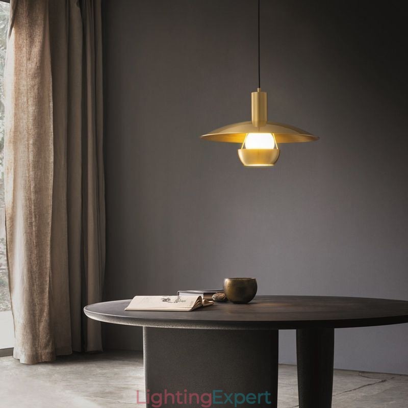 Brushed Gold Pendant Light Single Head Hanging Lamp
