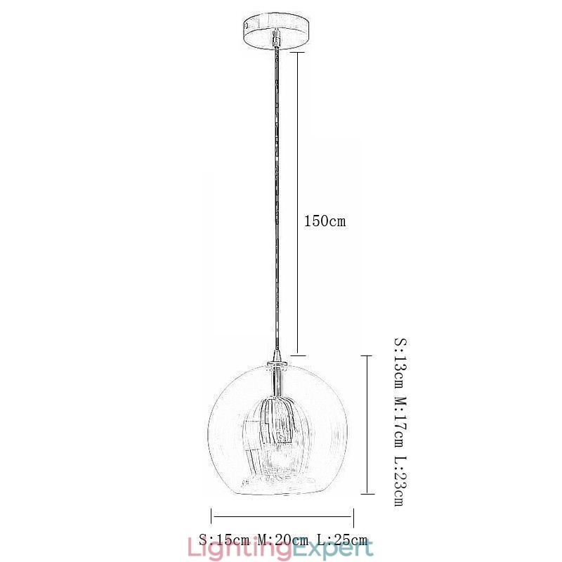Modern Glass Pendant Light Single Head Hanging Lamp