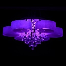 Remote Control Flush Mount Crystal Included Modern Contemporary