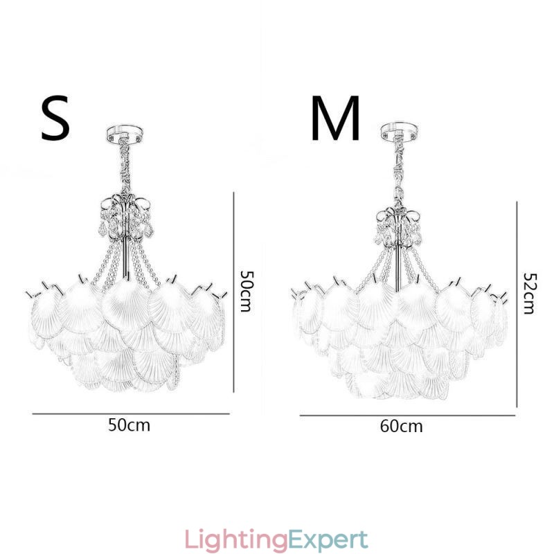 European Glass Pendant Light Post Modern Scallop Hanging Light