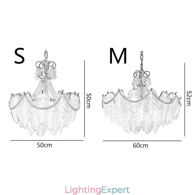 European Glass Pendant Light Post Modern Leaf Hanging Light