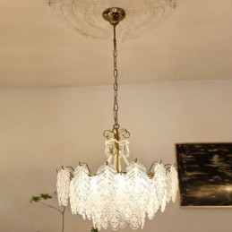 Elegant Glass Pendant Light Leaf Hanging Light