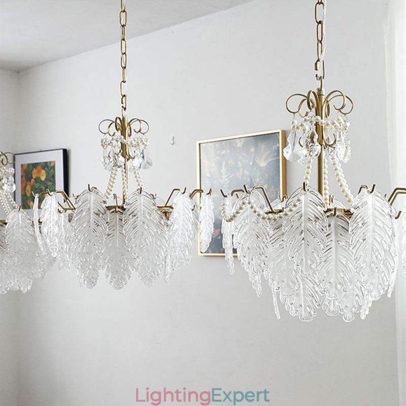 Elegant Glass Pendant Light Leaf Hanging Light
