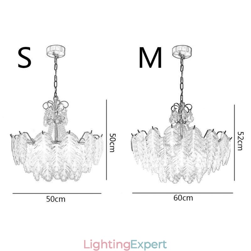 Elegant Glass Pendant Light Leaf Hanging Light