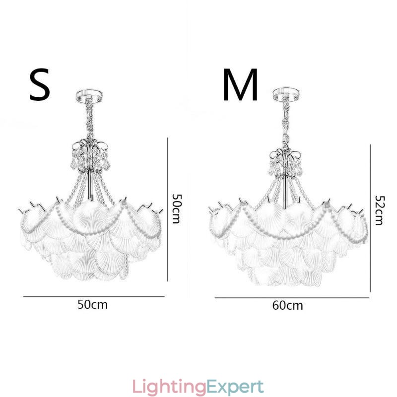 European Glass Pendant Light Elegant Scallop Hanging Light