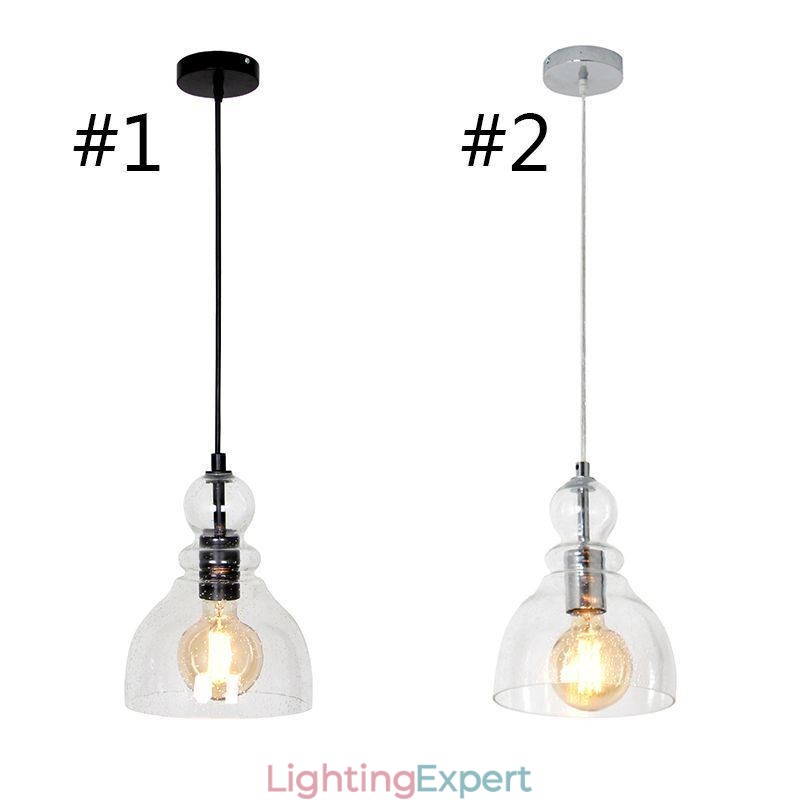Modern Iron Pendant Light Gourd Glass Hanging Light
