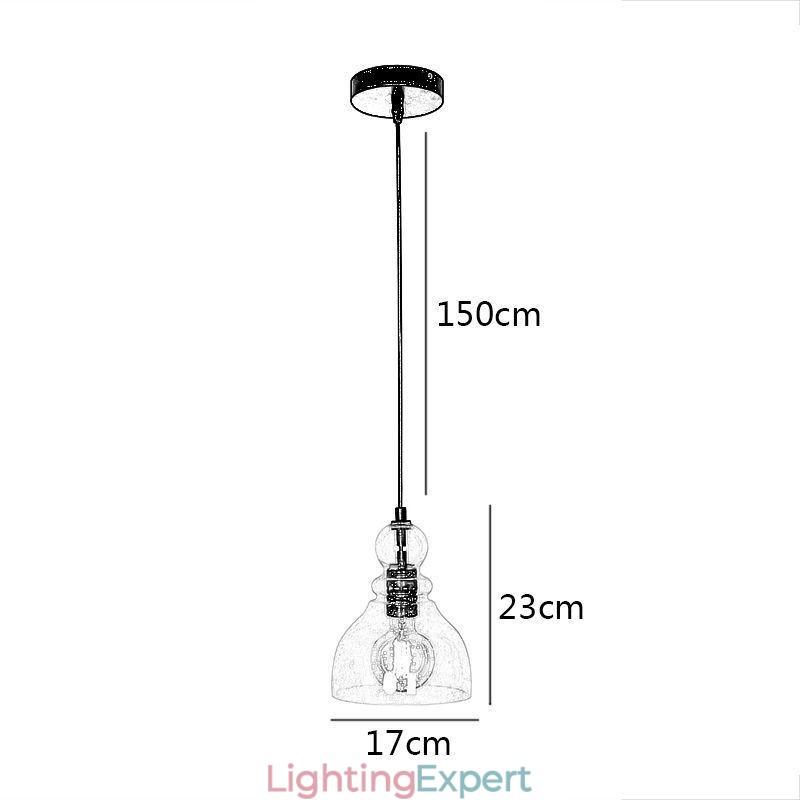 Modern Iron Pendant Light Gourd Glass Hanging Light