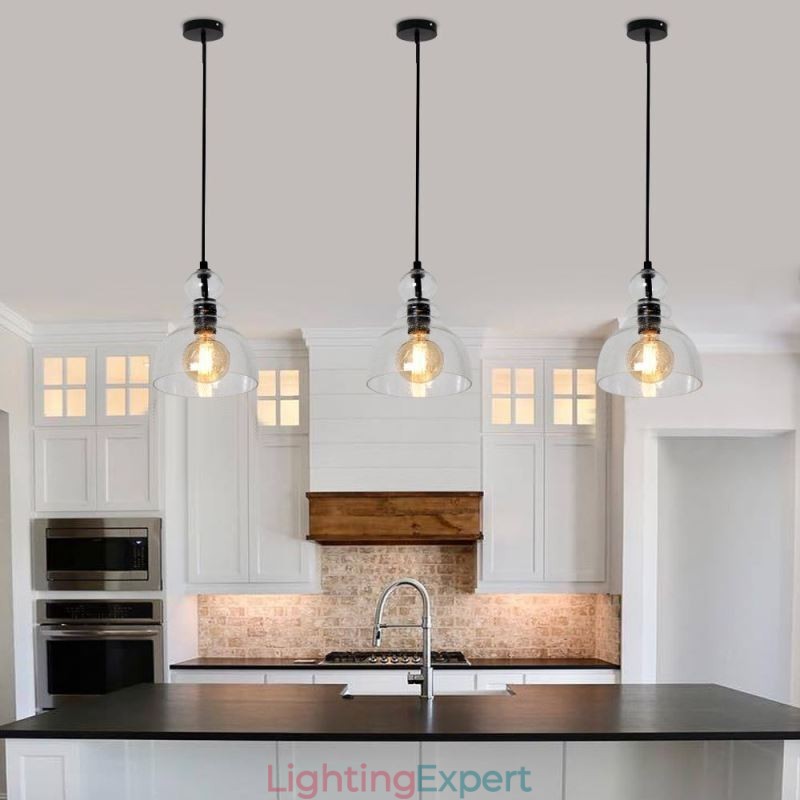 Modern Iron Pendant Light Gourd Glass Hanging Light