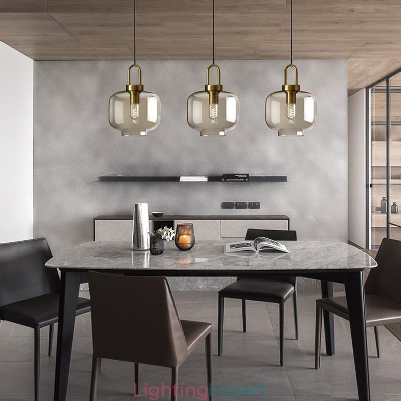 3 Light Pendant Light With Glass Shade Island