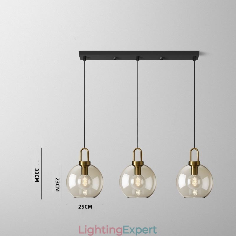 3 Light Pendant Light With Glass Shade Island