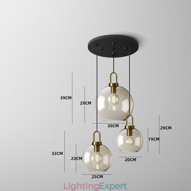 3 Light Pendant Light With Glass Shade Island