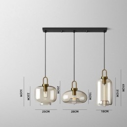 3 Light Pendant Light With Glass Shade Island