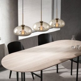 3 Light Glass Pendant Light Classic Cluster Hanging Lighting Fixture Café