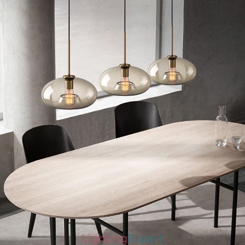 3 Light Glass Pendant Light Classic Cluster Hanging Lighting Fixture Café