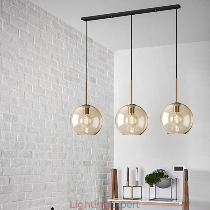 3 Light Glass Pendant Light Classic Cluster Hanging Lighting Fixture Café