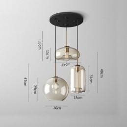 3 Light Glass Pendant Light Classic Cluster Hanging Lighting Fixture Café