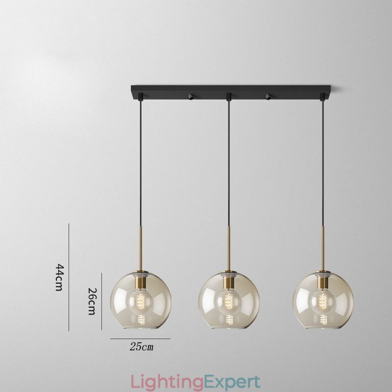 3 Light Glass Pendant Light Classic Cluster Hanging Lighting Fixture Café