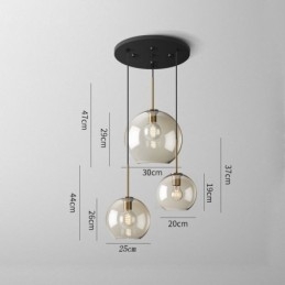3 Light Glass Pendant Light Classic Cluster Hanging Lighting Fixture Café