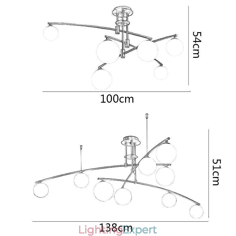 Magic Bean Chandelier Glass Pendant Light