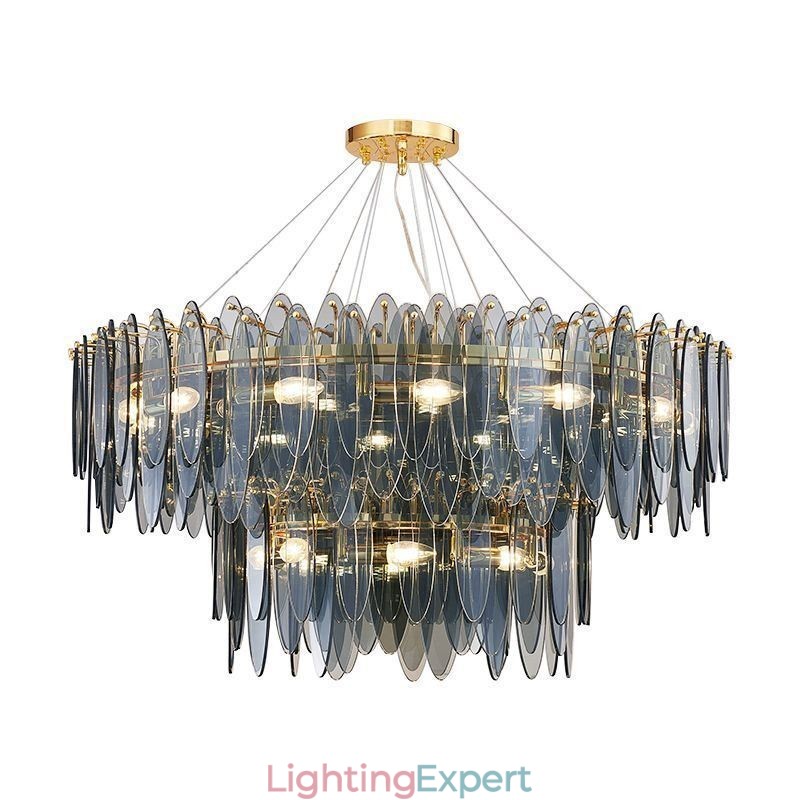 Modern Round Glass Pendant Light Elegant Glass Chandelier