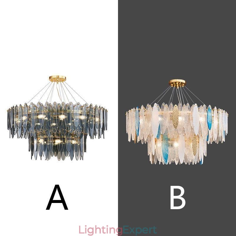 Modern Round Glass Pendant Light Elegant Glass Chandelier