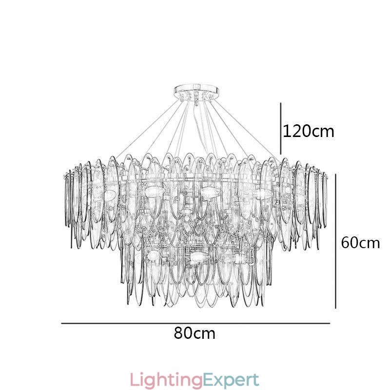 Modern Round Glass Pendant Light Elegant Glass Chandelier