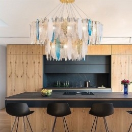 Modern Round Glass Pendant Light Elegant Glass Chandelier