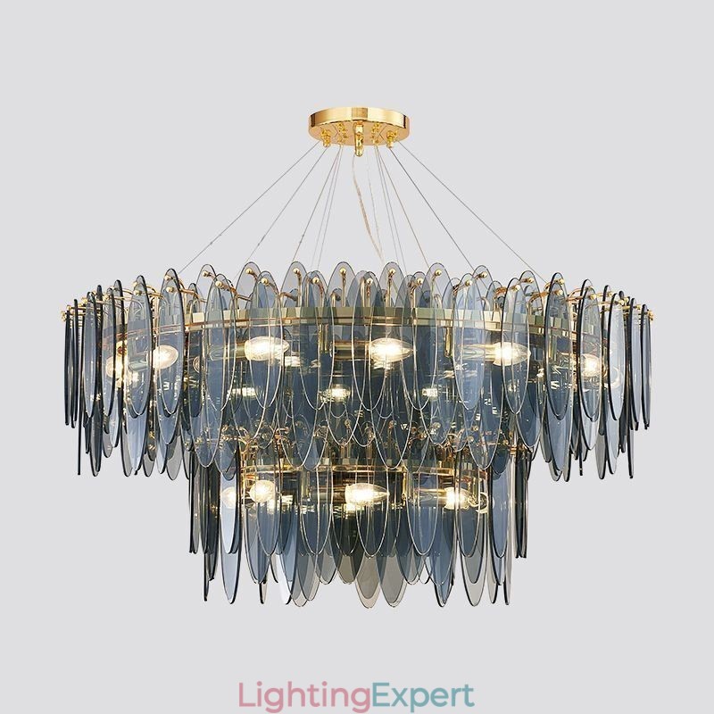 Modern Round Glass Pendant Light Elegant Glass Chandelier