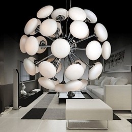 ModernYestaurant Lamp Simple Circular Glass art Pendant Lamp European Style