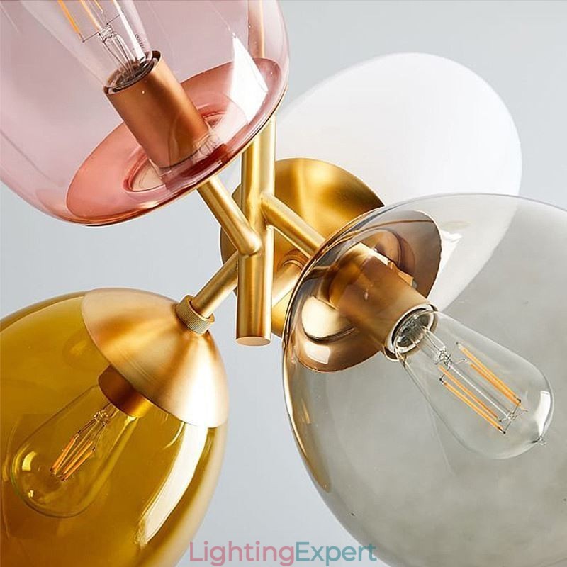 Nordic Unique Pendant Light Coloured Glass Princess Balloon Light Children
