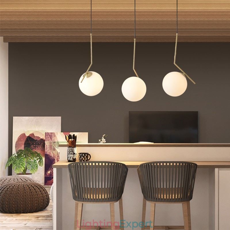 Glass Ball Light Fixture Island