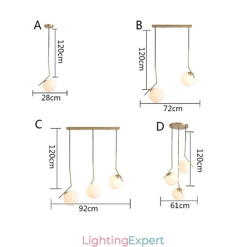 Glass Ball Light Fixture Island