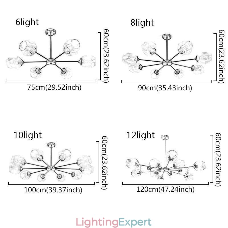 Nordic Glass Pendant Light Magic Bean Shape Lamp Chandelier Lighting