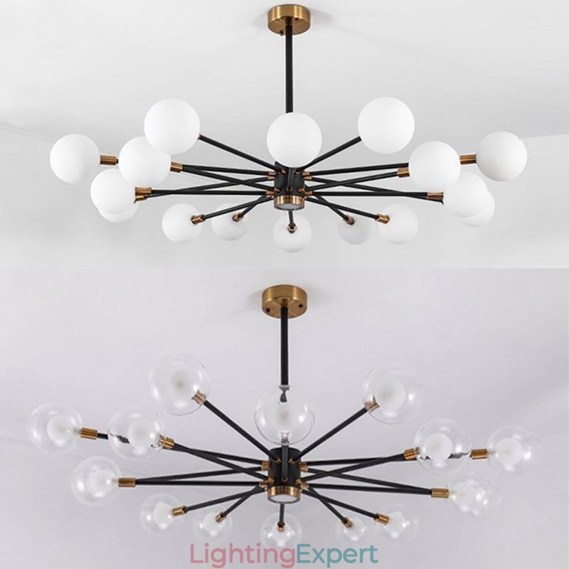 Nordic Glass Pendant Light Milky White Round Lamp Chandelier Lighting