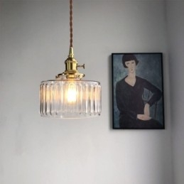 Jelly Jar Clear Ribbed Glass Pendant Light With Twist Switch