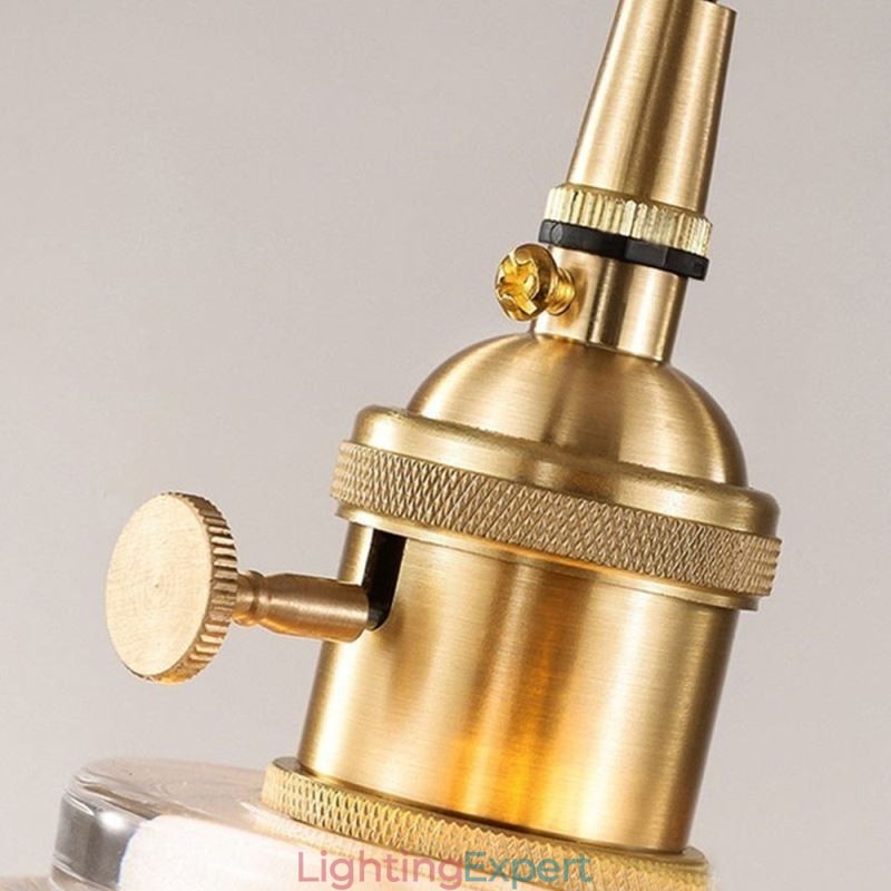 Jelly Jar Clear Ribbed Glass Pendant Light With Twist Switch
