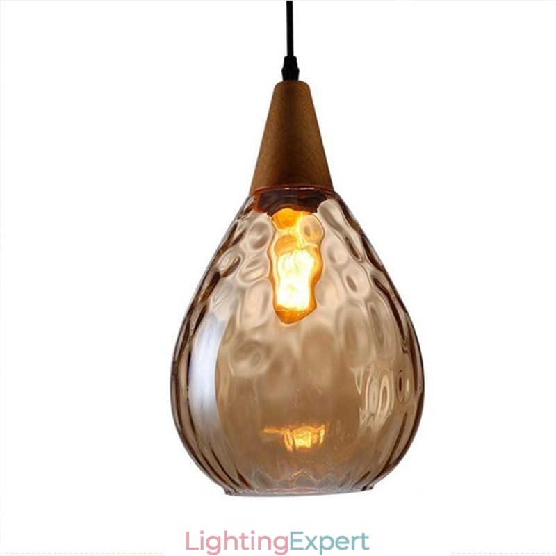 Pendant Light Teardrop Glass Shade Lamp Light
