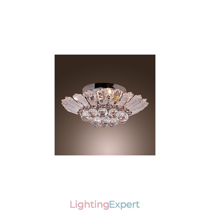 Modern Semi Flush Mount in Crystal Feature