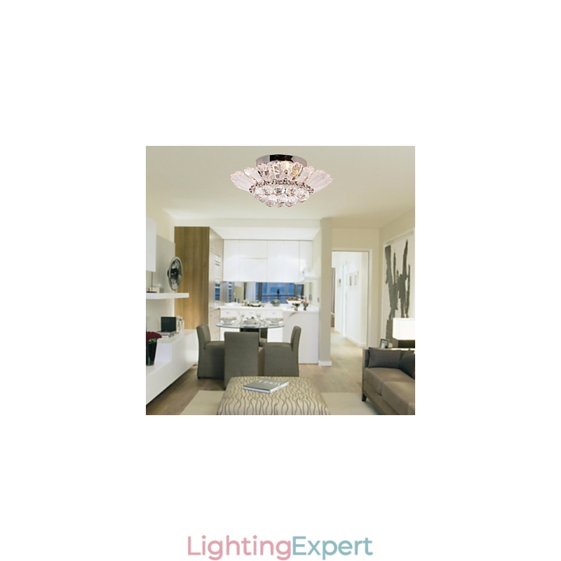 Modern Semi Flush Mount in Crystal Feature