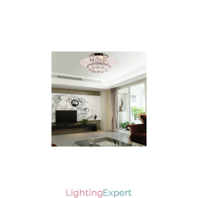 Modern Semi Flush Mount in Crystal Feature
