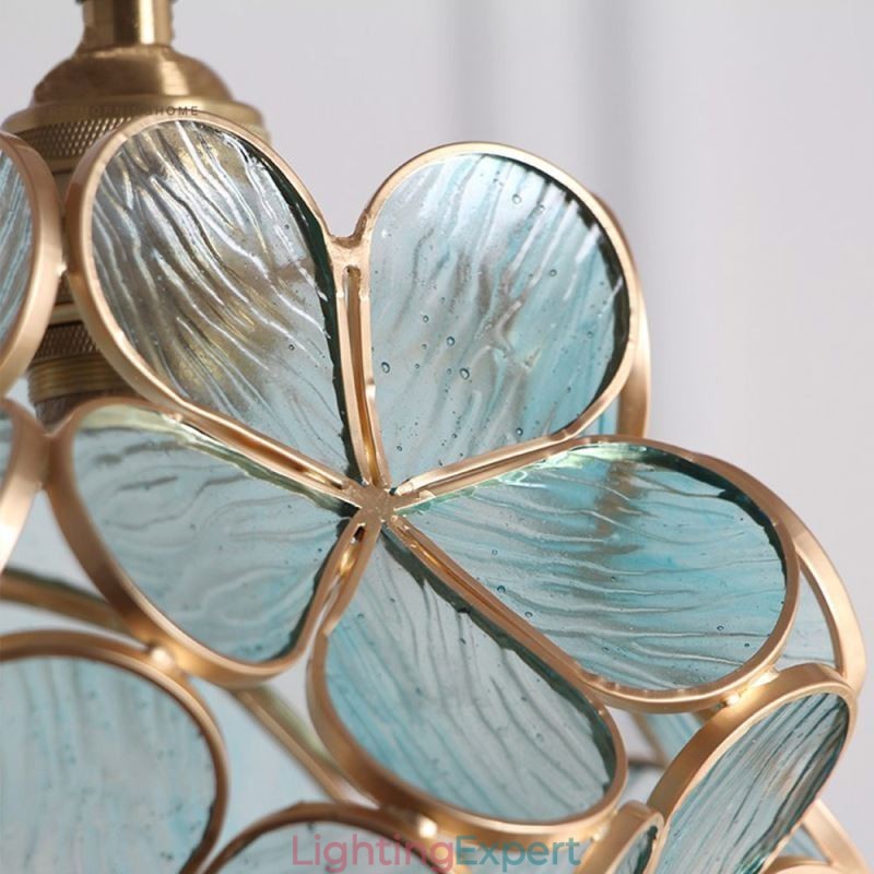 Nordic Creative Pendant Light Glass Home Lighting Petal Shape Lamp Bedside Lamp