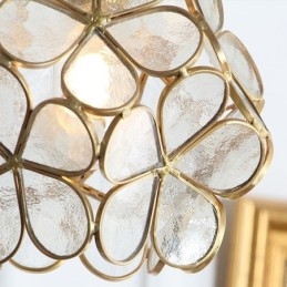 Nordic Creative Pendant Light Glass Home Lighting Petal Shape Lamp Bedside Lamp